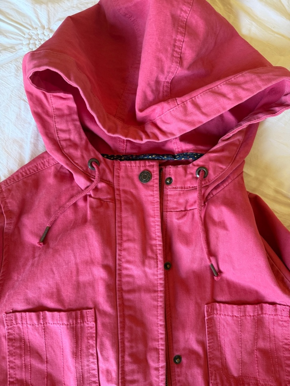 ✅Prince & Fox brand Hooded 100% cotton jacket in pink almost coral color. Wms L - Picture 4 of 13